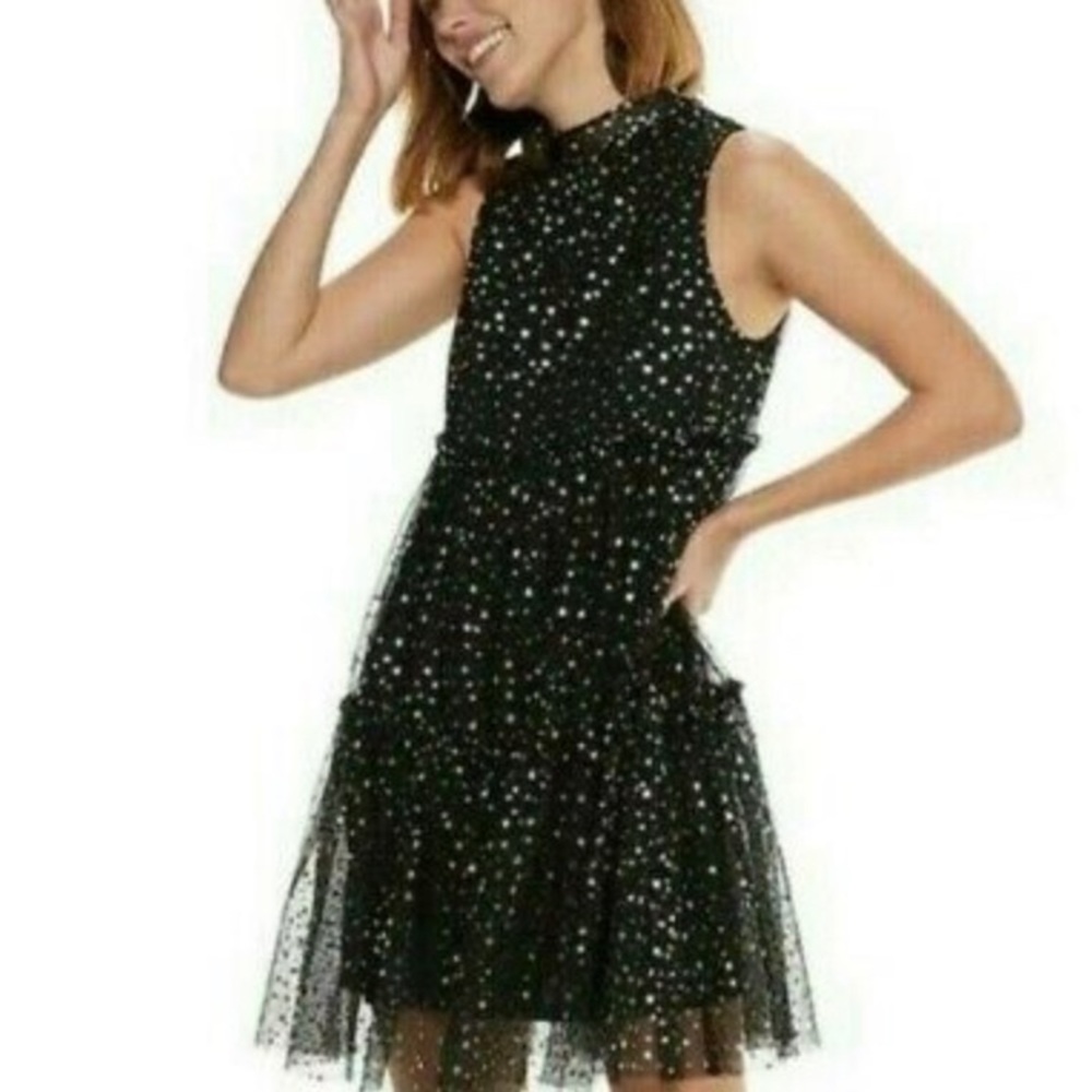 Popsugar for Kohl’s metallic star tiered dress